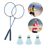 Kit Jogo Badminton Com 2 Raquetes 3 Petecas Bolsa